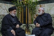 السيد الصافي يستقبل نجل الإمام الخامنئي  ويقدم التعازي باستشهاده