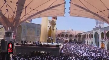 ビデオ | 革命殉教指導者の神聖な遺体がアリー聖廟の黄金のイーワーンに到着