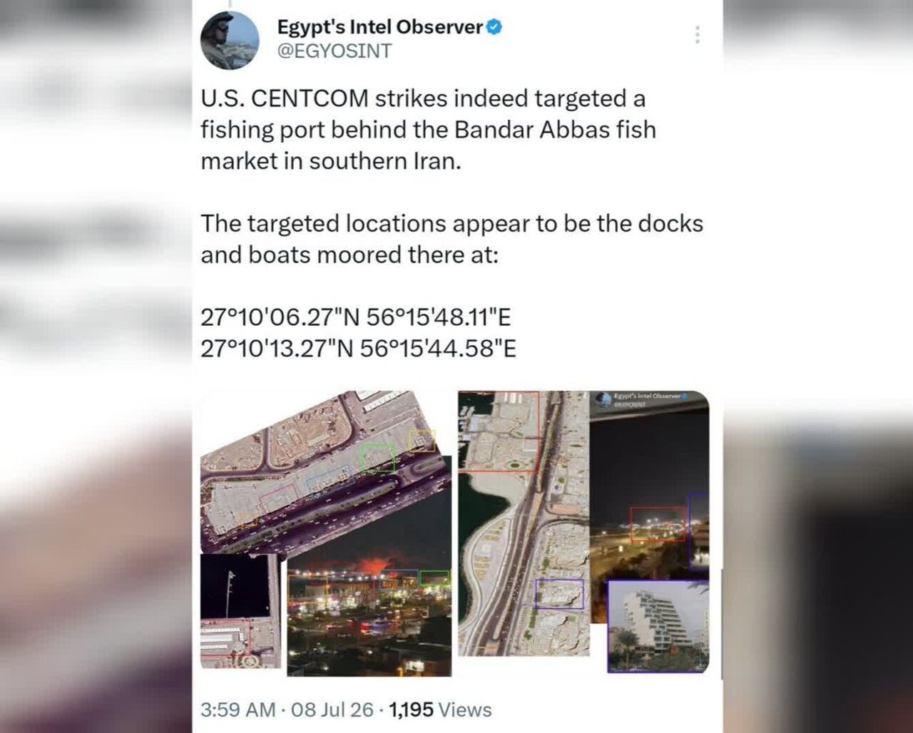 Kahihiyan ng Pentagon Target Bank; Tinamaan ng CENTCOM ang mga Fishing Boat ng Bandar Abbas sa halip na Military Targets