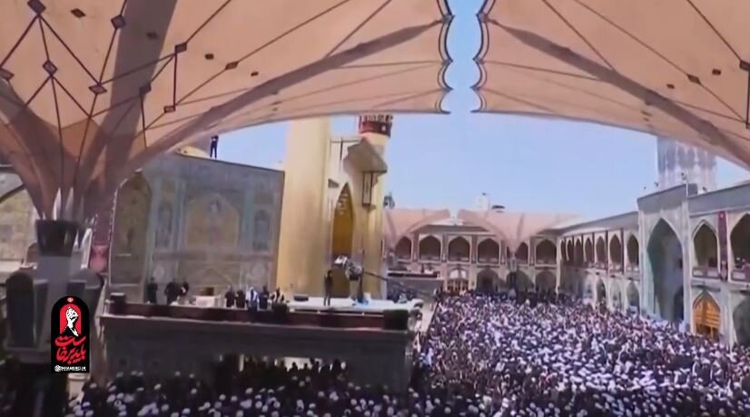 VIDÉO | Le corps pur du leader martyr de la Révolution est arrivé au portique doré du sanctuaire de l'Imam Ali (as)