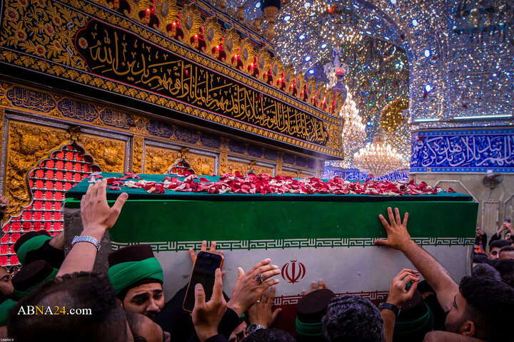 تشییع پیکر مطهر رهبر شهید انقلاب در کربلای معلی