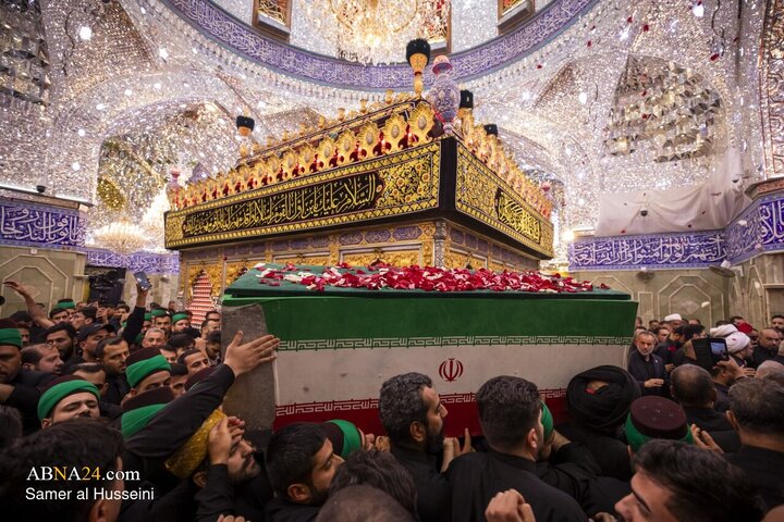 تشییع پیکر مطهر رهبر شهید انقلاب در کربلای معلی