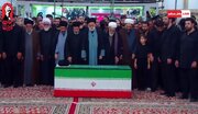 ویڈیوز | حرم رضوی(ع) میں امامِ شہیدِ امت کی نماز جنازہ بڑے فرزند کی امامت میں
