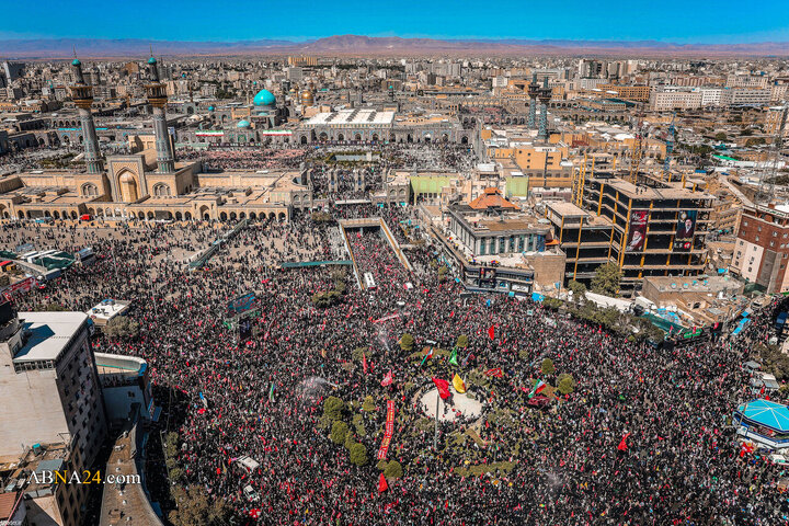 تقرير مصور/ مراسم تشييع الجثمان الطاهر للإمام الشهيد الخامنئي وأفراده أسرته بمدينة مشهد -1