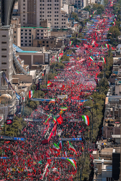 تقرير مصور/ مراسم تشييع الجثمان الطاهر للإمام الشهيد الخامنئي وأفراده أسرته بمدينة مشهد -1