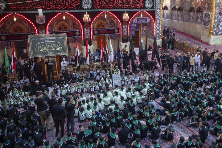 تقرير مصور/ بمشاركة نحو ألف طالب تنظيم المسيرة العاشورائية السنوية في كربلاء المقدسة