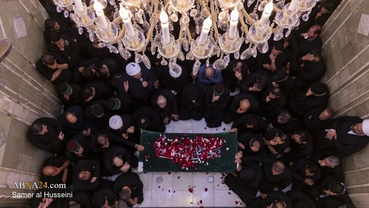 Foto / Devrim Şehidi Liderin Mübarek Naaşının Hz. Ebulfazl (a.s.) Kutsal Türbesindeki Cenaze Töreni
