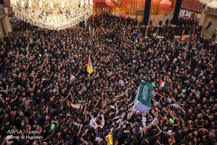 Foto / Devrim Şehidi Liderin Mübarek Naaşının Hz. Ebulfazl (a.s.) Kutsal Türbesindeki Cenaze Töreni