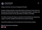 Reaksyon ni Ben Gvir sa balita ng pagkamatay ni Graham: Nawalan ng kaibigan ang Israel