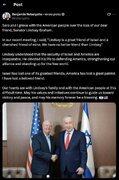 Netanyahu: Nagluluksa kami sa pagkawala ni Senador Graham