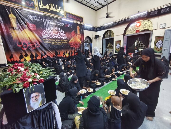 تقرير مصور/ مراسم جنازة رمزية لنعش الإمام الشهيد في مسجد بونجا الشيعي في يانغون ميانمار