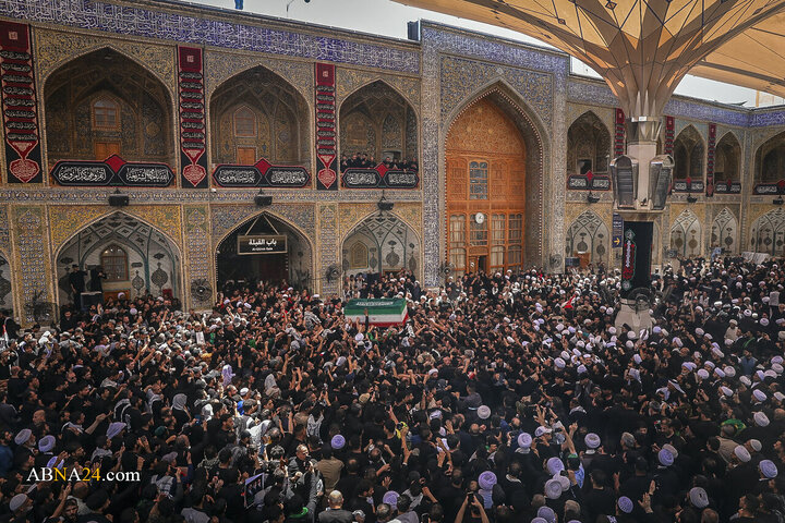 تشییع پیکر مطهر رهبر شهید انقلاب در نجف اشرف
