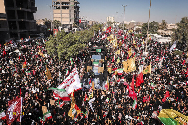 تشییع پیکر مطهر رهبر شهید انقلاب در نجف اشرف