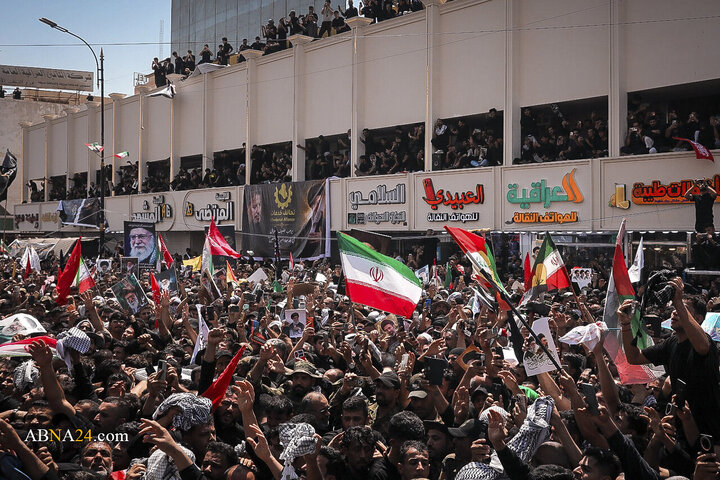 تشییع پیکر مطهر رهبر شهید انقلاب در نجف اشرف