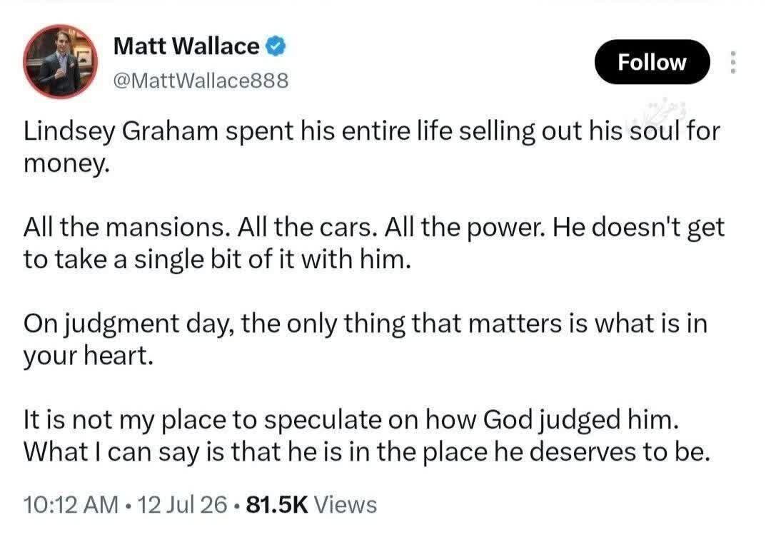 Aktibistang media ng Amerika: Ang kapangyarihan at kayamanan ay hindi nagbago sa kapalaran ni Lindsey Graham