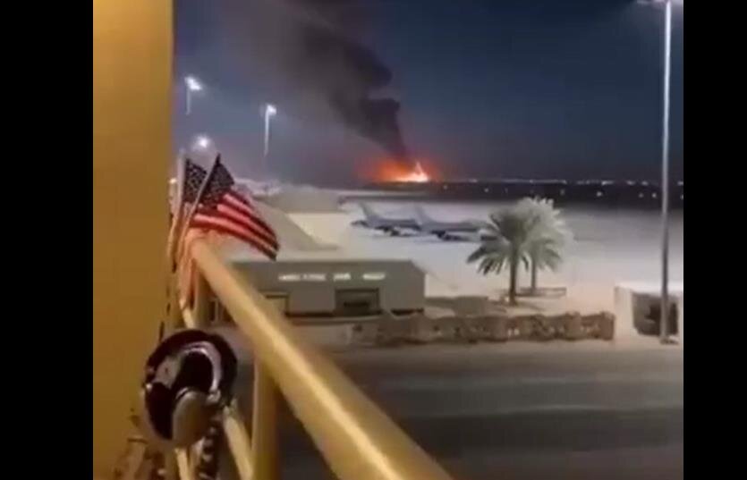 فيديو | جندي أمريكي يوثق لحظة قصف الحرس الثوري لقاعدة العديد في قطر