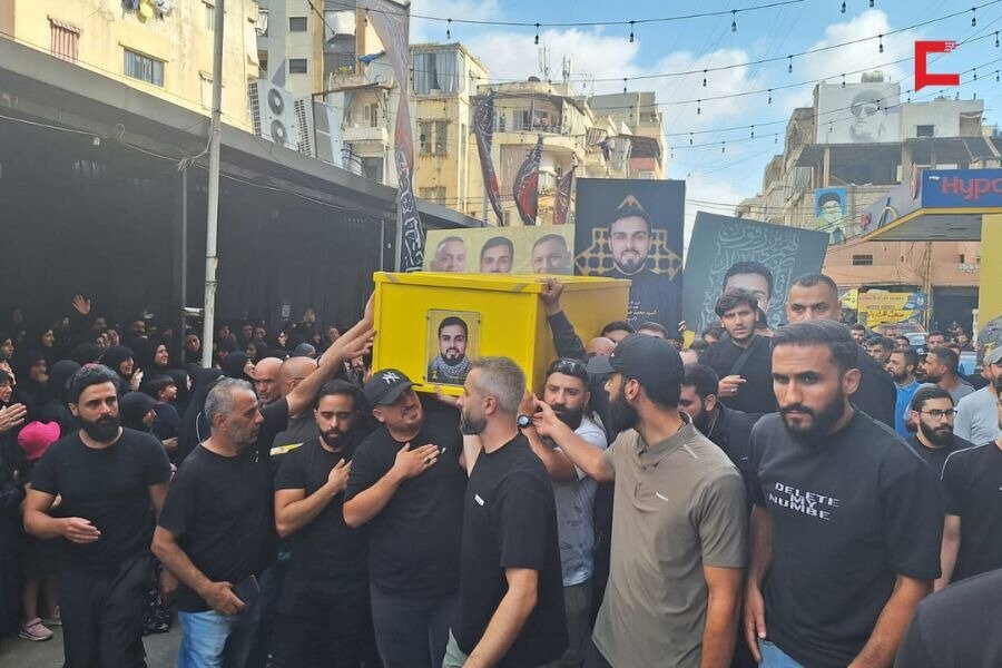 پیکر شهید «سید محمد حسن خلیل حسین» در ضاحیه جنوبی بیروت تشییع شد