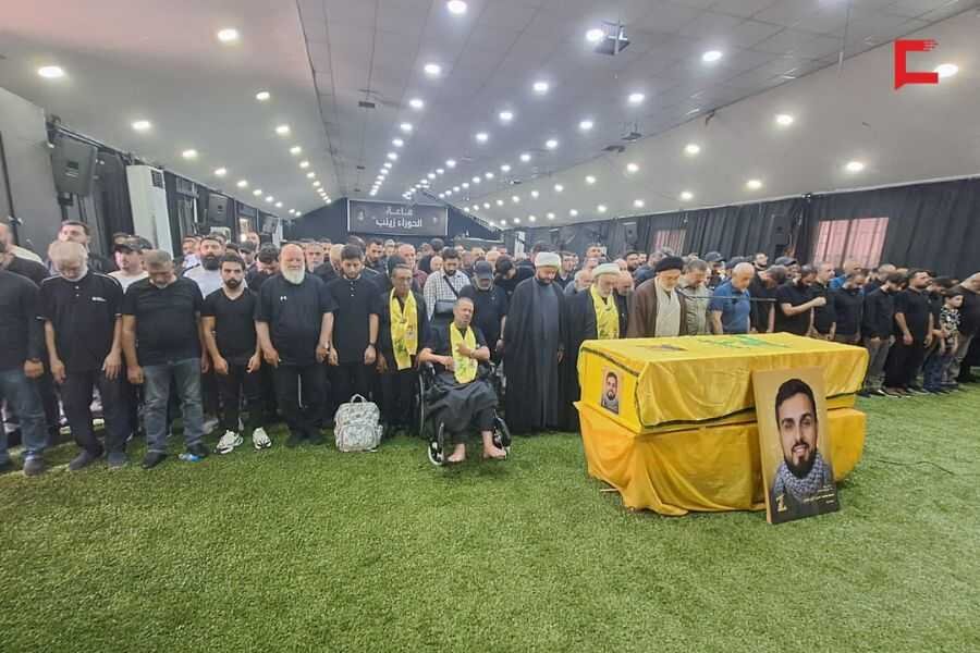پیکر شهید «سید محمد حسن خلیل حسین» در ضاحیه جنوبی بیروت تشییع شد
