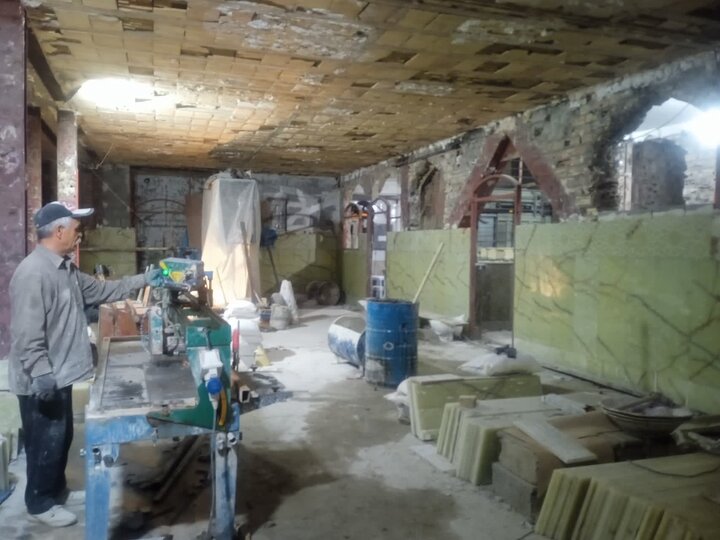 گزارش تصویری/ مراحل بازسازی مسجد جامع ابوذر