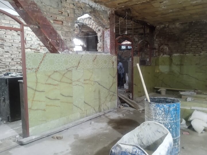 گزارش تصویری/ مراحل بازسازی مسجد جامع ابوذر