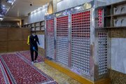 Service Affairs Department conducting disinfection campaign inside shrine of Aba al-Fadl al-Abbas (+Photos)