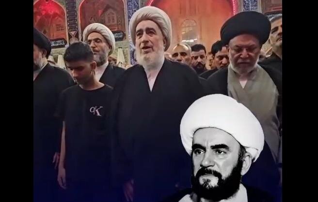 فيديو | آية الله الجوهري يؤم الصلاة على جثمان المرحوم الشيخ "النعماني" بالصحن الحسيني