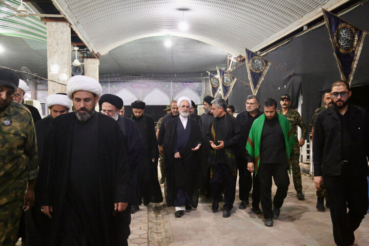 Photos: Ayatollah Arafi Visits Mawkib of Hazrat Masoumeh Holy Shrine on Arbaeen Pedestrian Route