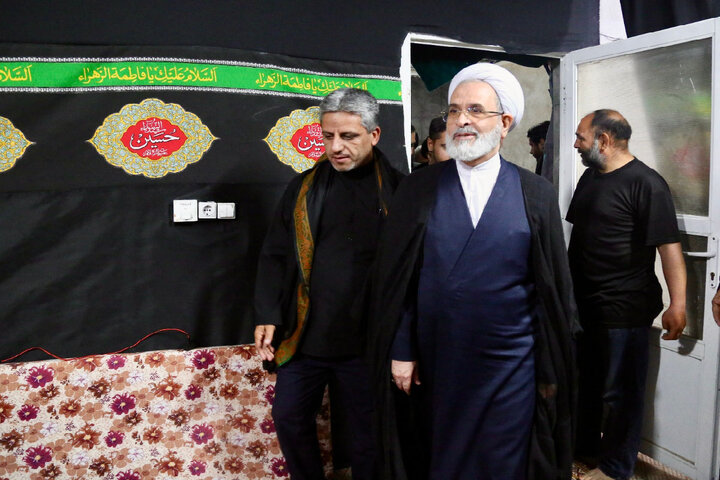 Photos: Ayatollah Arafi Visits Mawkib of Hazrat Masoumeh Holy Shrine on Arbaeen Pedestrian Route