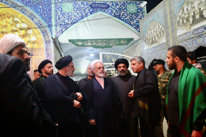 Photos: Ayatollah Arafi Visits Mawkib of Hazrat Masoumeh Holy Shrine on Arbaeen Pedestrian Route