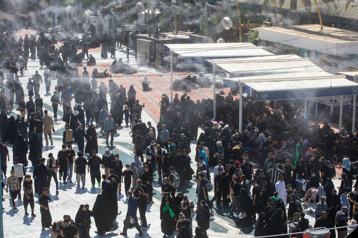 تقرير مصور/ منطقة ما بين الحرمين  الشريفين تشهد حضورا مميزان لجموع الزائرين في كربلاء المقدسة