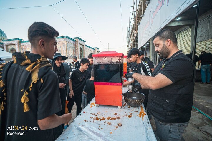خدمت‌رسانی شبانه‌روزی به زائران اربعین در آستان حضرت شریفه(س) عراق