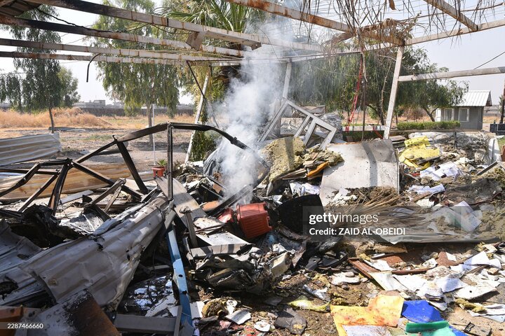 گزارش تصویری/ خسارات حمله مشترک آمریکا و عربستان به مقرهای حشد الشعبی