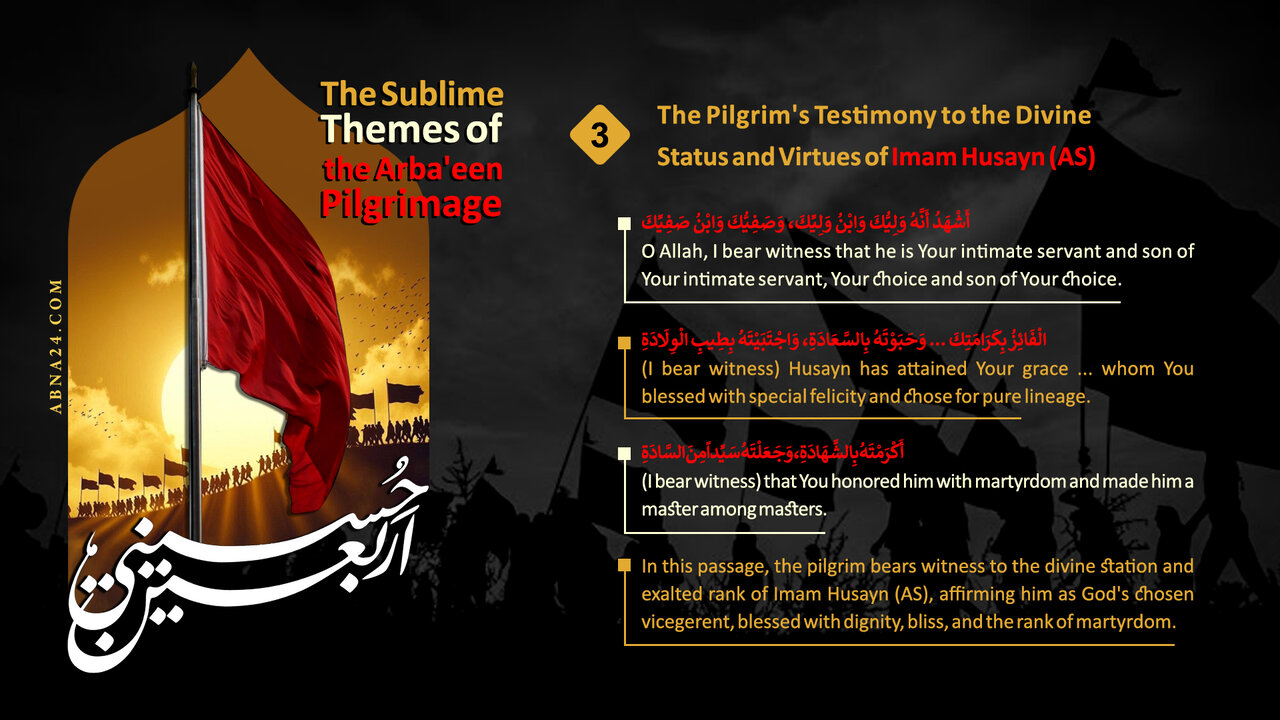 Infographic: Pilgrim's Testimony to Divine Status and Virtues of Imam Hussain (a.s.) / 3