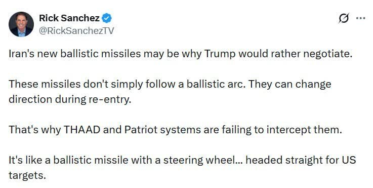"Marahil ang dahilan kung bakit mas pinipili ni Trump na makipag-usap ay ang mga bagong ballistic missile ng Iran"