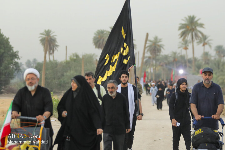 زائران اربعین حسینی در مسیر کربلای معلی