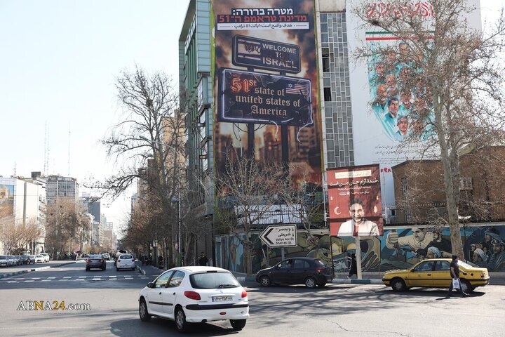 پیام‌های ضدآمریکایی و ضدصهیونیستی بر دیوارهای تهران