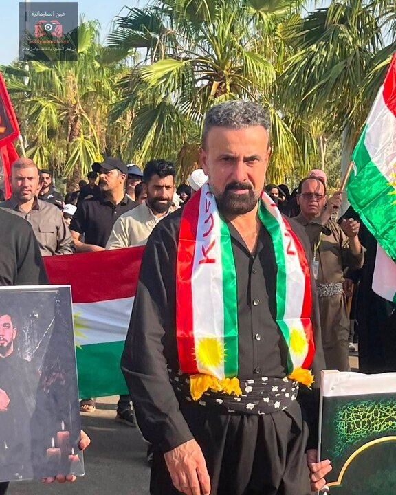 تقرير مصور/ تحت عنوان العشق والمحبة تجمعنا" موكب كردي يشارك بأربعينية الإمام الحسين(ع)