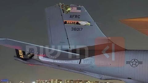 هواپیمای سوخت‌رسان آسیب‌دیده آمریکا از اسرائیل به آمریکا بازگشت