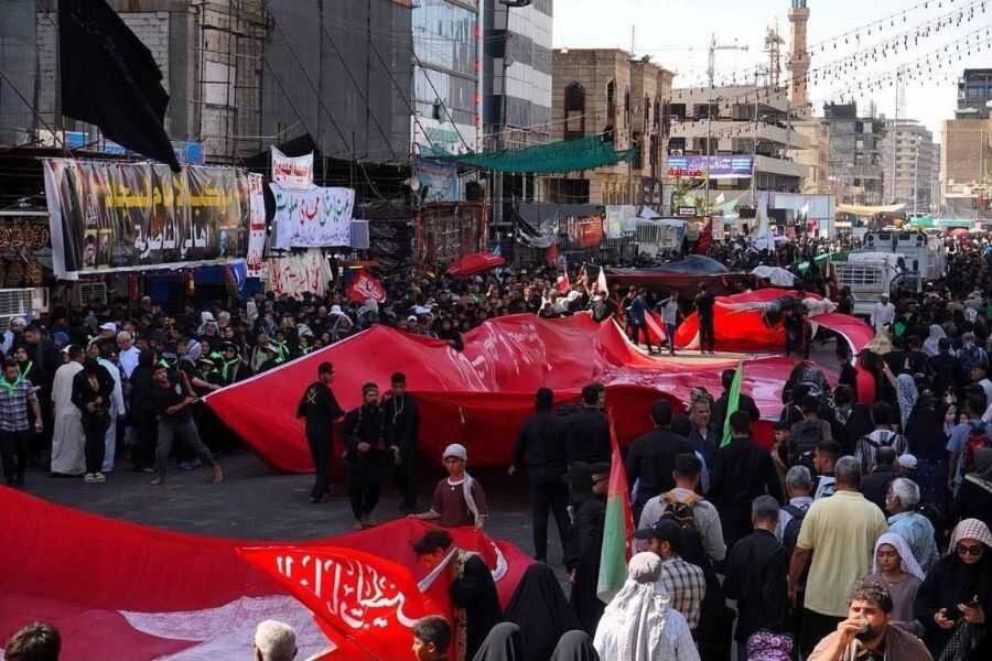 کاروان «پرچم‌های حشد» از فاو به کربلای معلی رسید