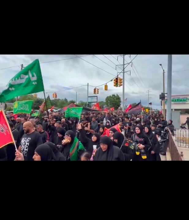 تقرير مصور/ مسيرة أربعينية الإمام الحسين (ع) في مدينة "ديربورن" بأمريكا