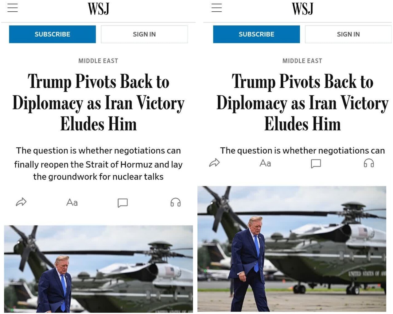 Wall Street Journal: Trump Arejea Kwenye Diplomasia dhidi ya Iran