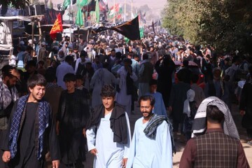 راهپیمایی عزاداران اربعین حسینی در استان سرپل افغانستان