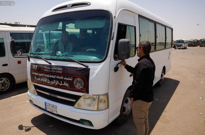 تقرير مصور/ العتبة العلوية تنفذ خطة تفويج الزائرين بأسطول من الحافلات الحديثة والمُكيَّفة