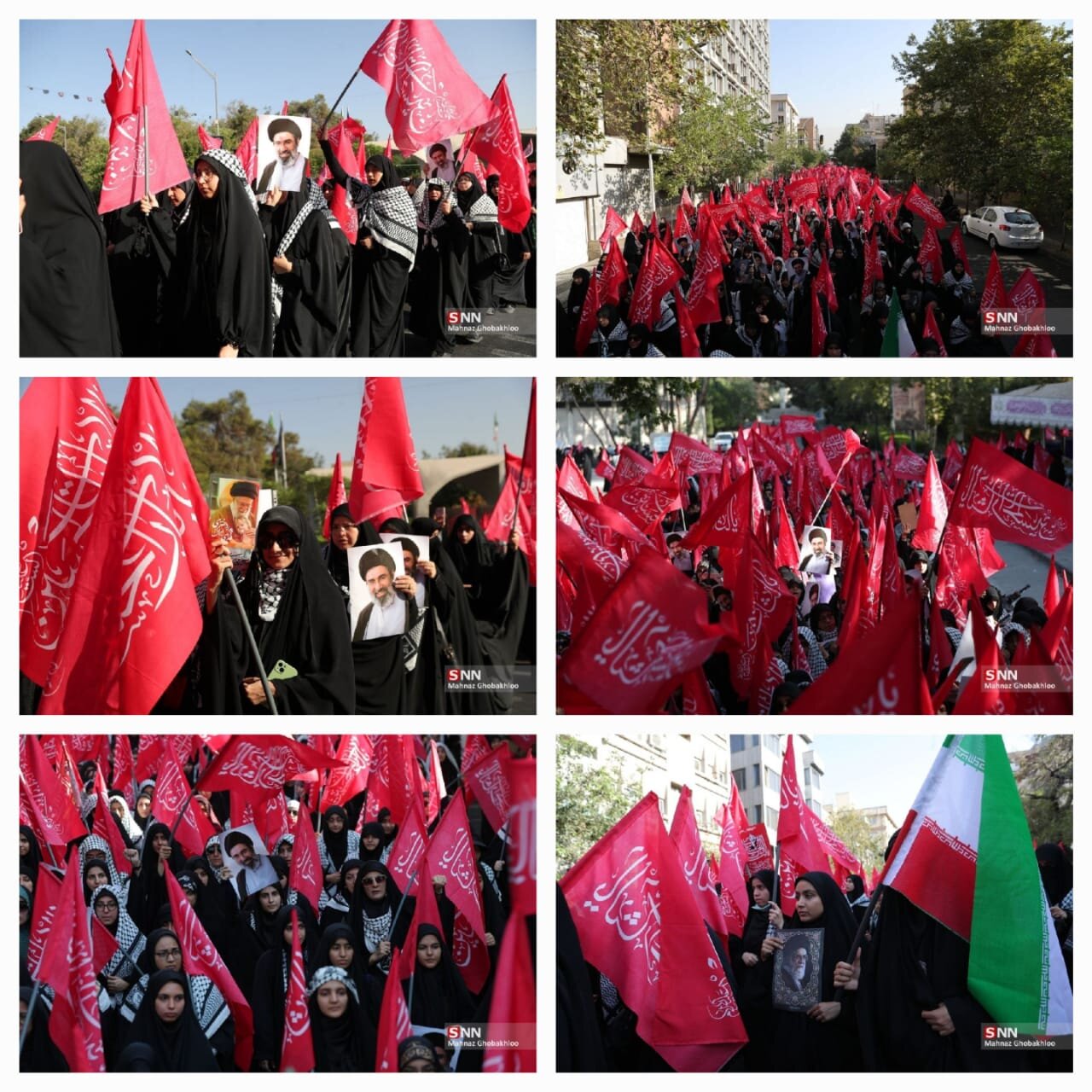Wanafunzi wa Vyuo Vikuu Washiriki Maandamano ya Arubaini mjini Tehran Wakipeperusha Bendera Nyekundu na Picha za Mashahidi