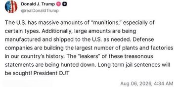 Galit ni Trump sa pagsisiwalat ng kalagayan ng military reserves ng Amerika