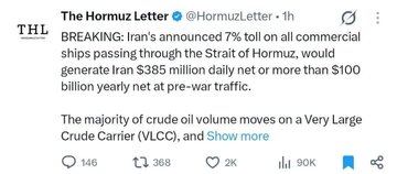 Nagpahayag ang Iran ng 7% na bayad sa lahat ng komersyal na barko na dumadaan sa Strait of Hormuz