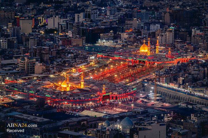 تصاویر هوایی از بین‌الحرمین در شب اربعین حسینی