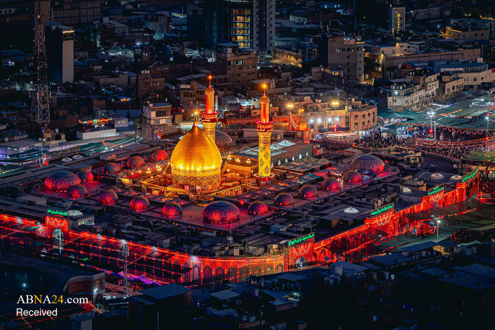 تصاویر هوایی از بین‌الحرمین در شب اربعین حسینی