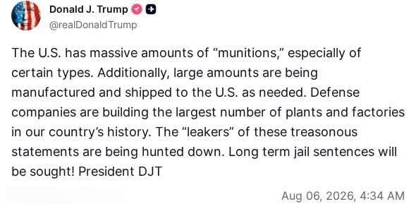 Galit ni Trump sa pagsisiwalat ng kalagayan ng military reserves ng Amerika