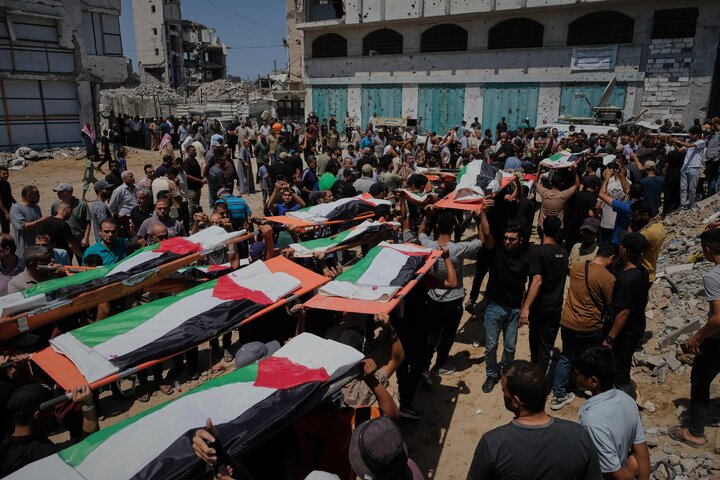 تشییع گسترده ۱۱۲ فلسطینی در غزه